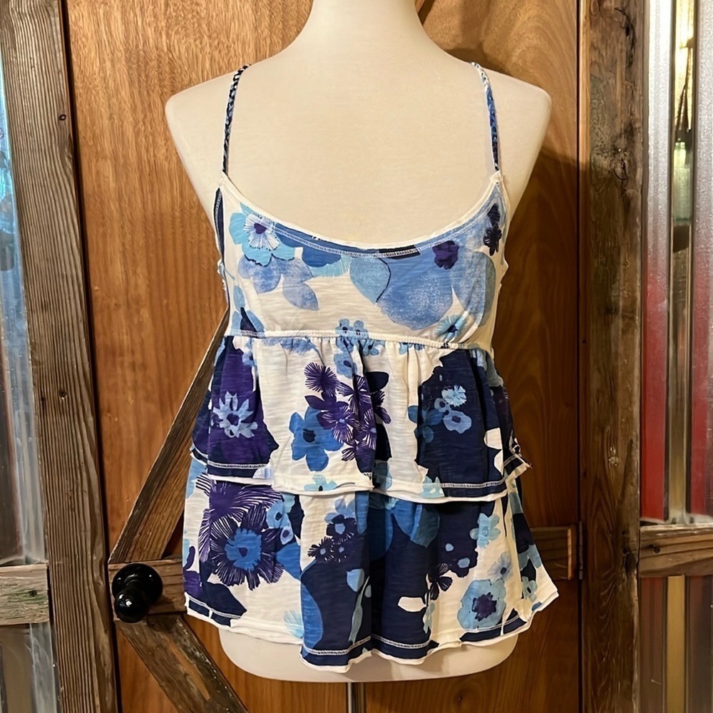 Aeropostale Blue Flower Top L